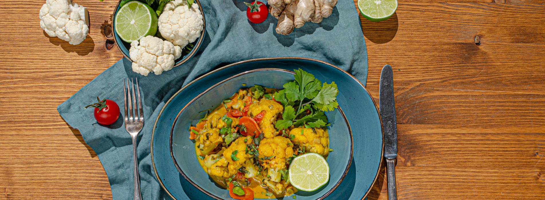 Karfiol curry recept