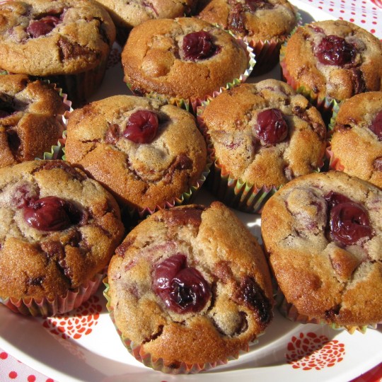 Meggyes, gesztenyés muffin recept